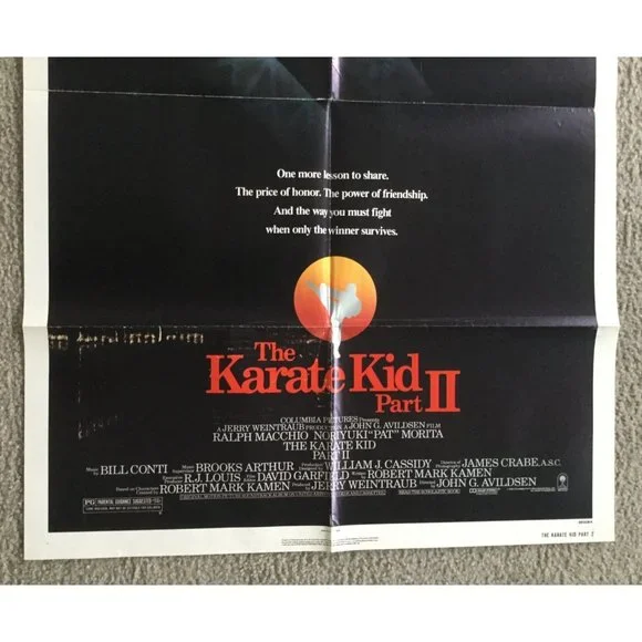 Original Canada Lobby Movie Poster Karate Kid ll 1986 Ralph Macchio Pat Morita